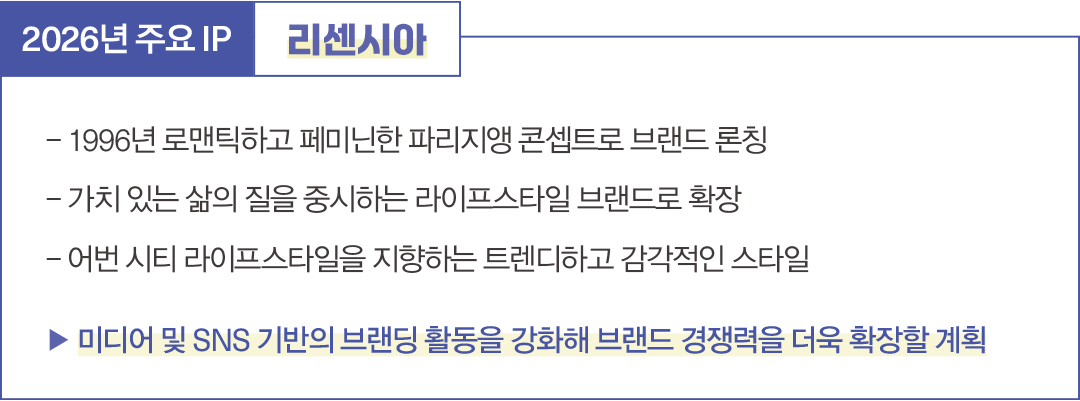 [2026 패션 라이선스 브랜드 ❹] 리센시아, 파리지앵 무드로 일상을 디자인  505-Image